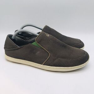 OluKai Nohea Mesh Slip On Loafer Brown Men's 10M Boat or Deck Shoe (10188-13AP)
